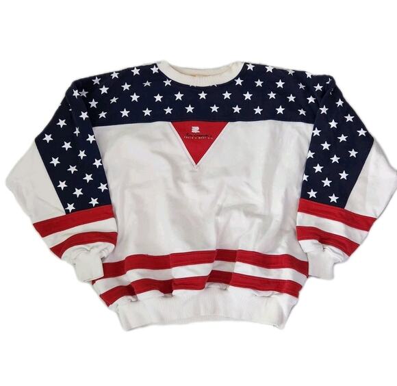 Antigua Other - Ron Jaworski Eagles Nest Vintage American Flag Patriotic Crewneck USA 80s sz 2XL